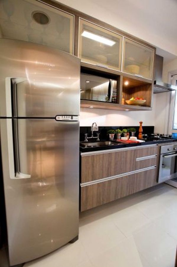 Cozinha com geladeira Duplex