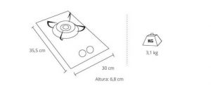 Dimensões de Fogão Cooktop Brastemp 1 Boca