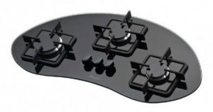 cooktop vidro temperado preto 3 bocas arredondado