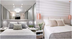 Quarto de casal com luminárias
