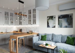 Sala e cozinha compartilhadas
