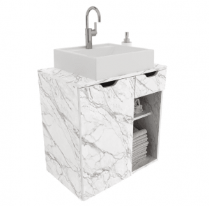 Kit Para Banheiro 2 Nichos E Cuba Inclusa Branco Mármore