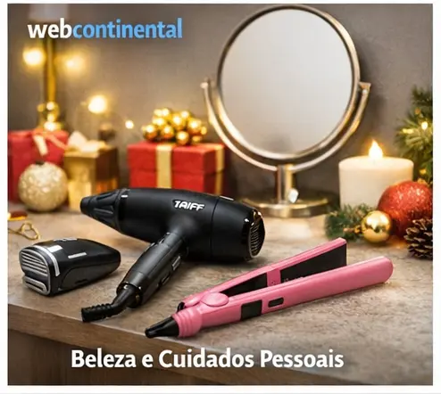 Beleza é na Webcontinental, foto mostra Secador de cabelo, Aparador e Chapinha como ideia de presente de natal